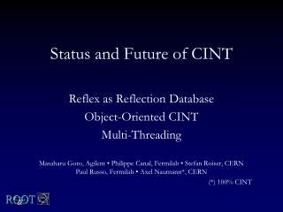 Status and Future of CINT