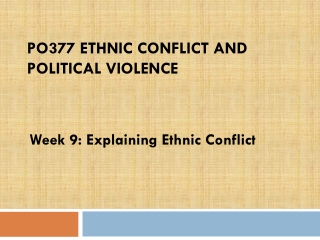 PO377 Ethnic Conflict and Political Violence