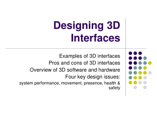 Designing 3D Interfaces