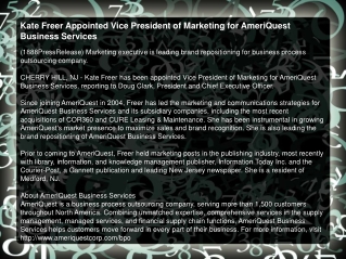 Kate Freer Appointed Vice President of Marketing for AmeriQu