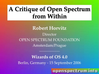 A Critique of Open Spectrum from Within