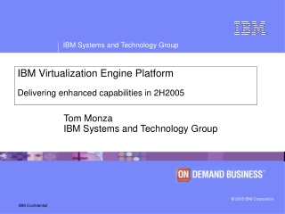 IBM Virtualization Engine Platform  Delivering enhanced capabilities in 2H2005