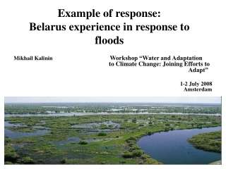 Example of response:  Belarus experience in response to floods