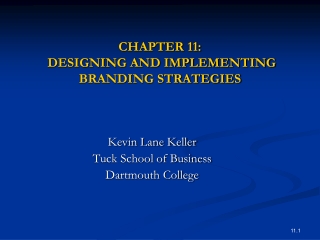 CHAPTER 11:  DESIGNING AND IMPLEMENTING  BRANDING STRATEGIES