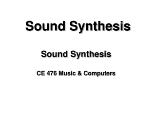 Sound Synthesis