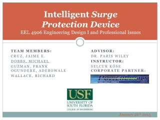 Intelligent  Surge  Protection Device EEL  4906 Engineering Design I and Professional Issues