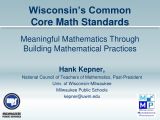 Hank Kepner,  National Council of Teachers of Mathematics, Past-President