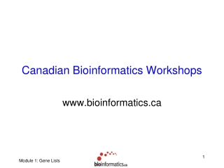 Canadian Bioinformatics Workshops