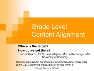 Grade Level Content Alignment