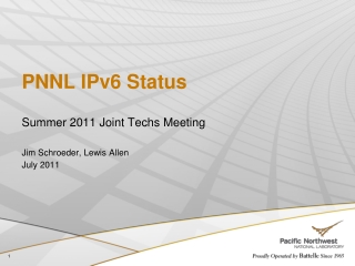 PNNL IPv6 Status