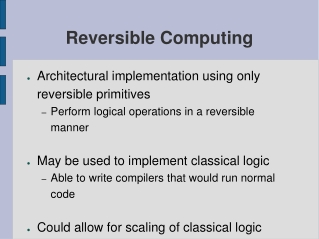 Reversible Computing