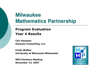 Milwaukee  Mathematics Partnership