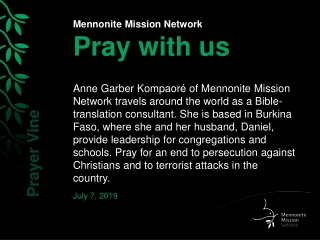 Mennonite Mission Network Pray with us