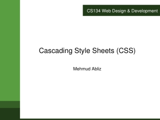 CS134 Web Design &amp; Development