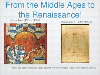 From the Middle Ages to the Renaissance!