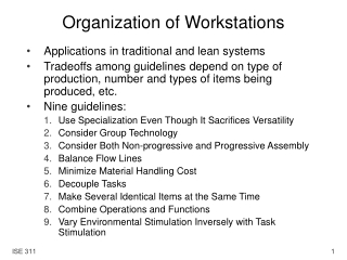 Organization of Workstations