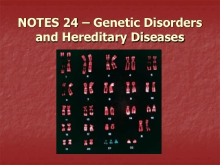 NOTES 24 – Genetic Disorders and Hereditary Diseases