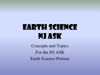 EARTH SCIENCE  NJ ASK