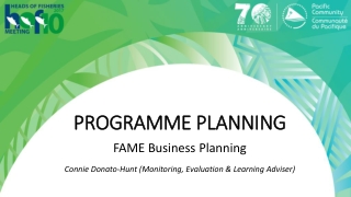 Programme planning FAME Business Planning