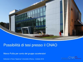 Possibilità di tesi presso il CNAO