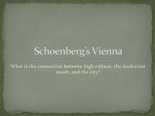 Schoenberg’s Vienna