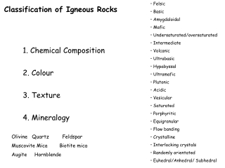 Classification of Igneous Rocks