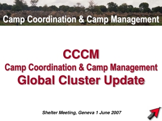 CCCM Camp Coordination &amp; Camp Management  Global Cluster Update