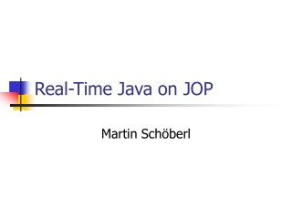 Real-Time Java on JOP