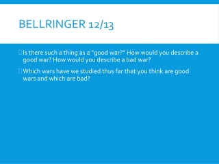 Bellringer 12/13