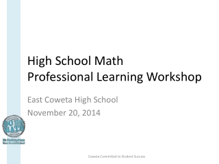 High School Math  Professional Learning Workshop