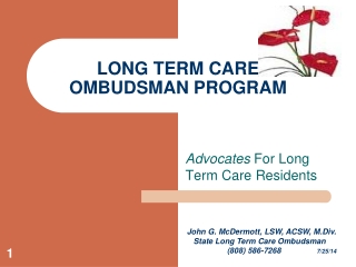 LONG TERM CARE OMBUDSMAN PROGRAM