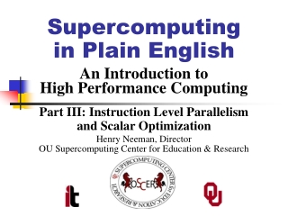 Supercomputing in Plain English