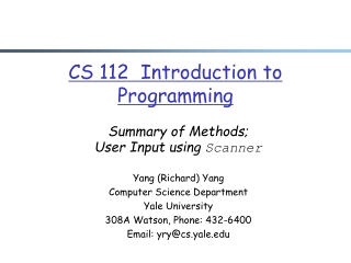 CS 112  Introduction to Programming