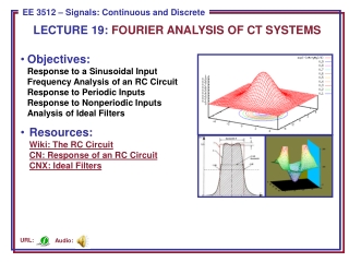 LECTURE 19:  FOURIER ANALYSIS OF CT SYSTEMS