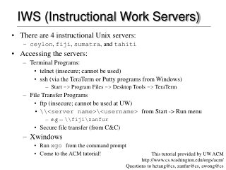 IWS (Instructional Work Servers)