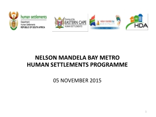 NELSON MANDELA BAY METRO HUMAN SETTLEMENTS PROGRAMME 05 NOVEMBER 2015