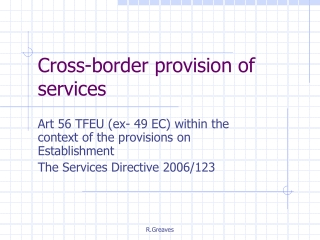 Cross-border provision of services