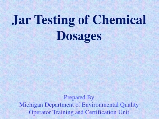 Jar Testing of Chemical Dosages