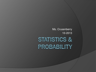 Statistics &amp; Probability