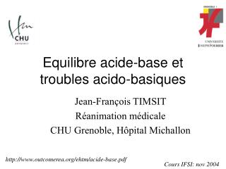 Equilibre acide-base et troubles acido-basiques