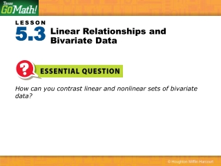 Linear Relationships and Bivariate Data