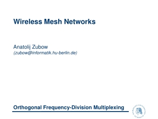 Wireless Mesh Networks