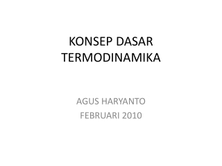 KONSEP DASAR TERMODINAMIKA