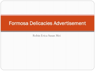 Formosa Delicacies Advertisement