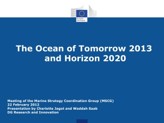 The Ocean of Tomorrow 2013  and Horizon 2020