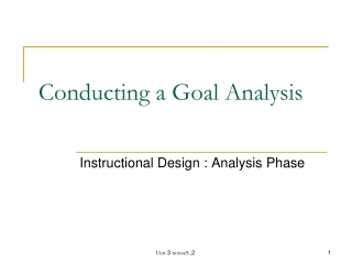 Conducting a Goal Analysis