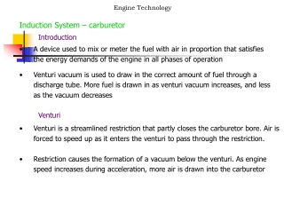 Induction System – carburetor