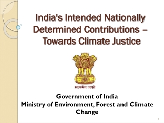 India's Intended Nationally Determined Contributions –  Towards Climate Justice