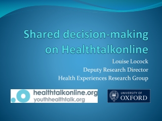 Shared decision-making on  Healthtalkonline