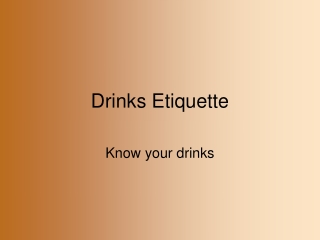 Drinks Etiquette